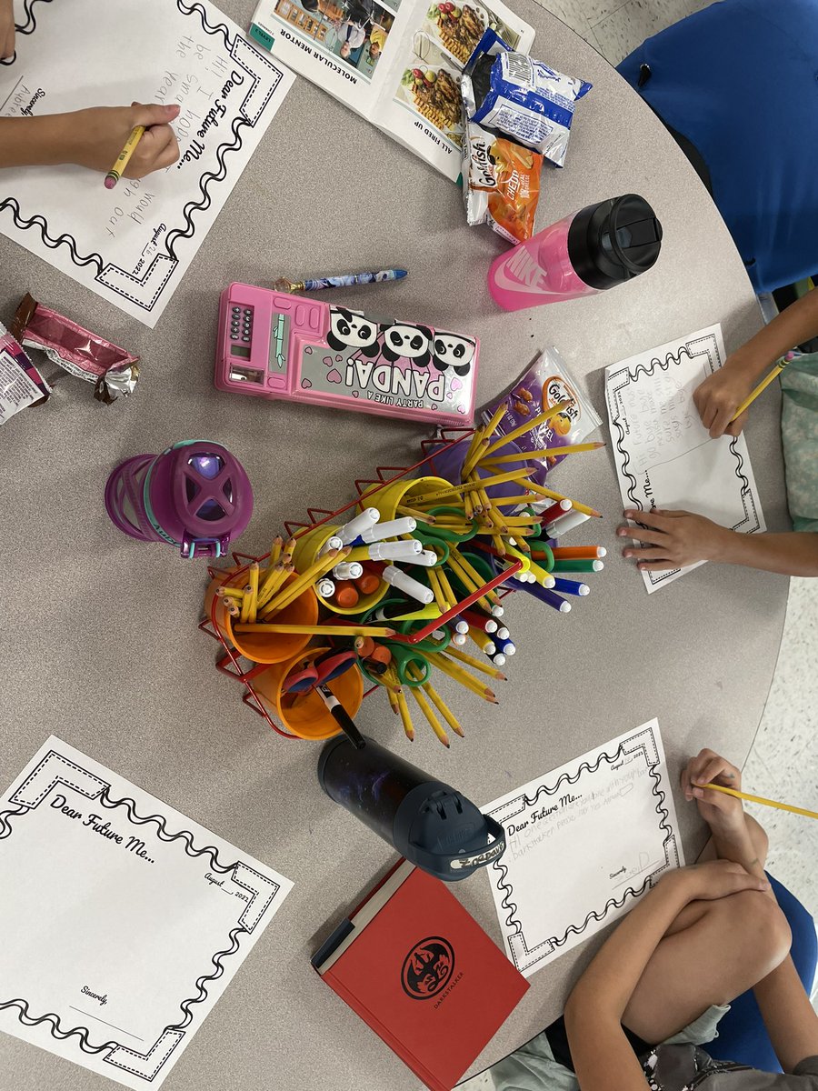 Writing a letter to “Our Future Selves”. They will be fun to look at towards the end of the year.
