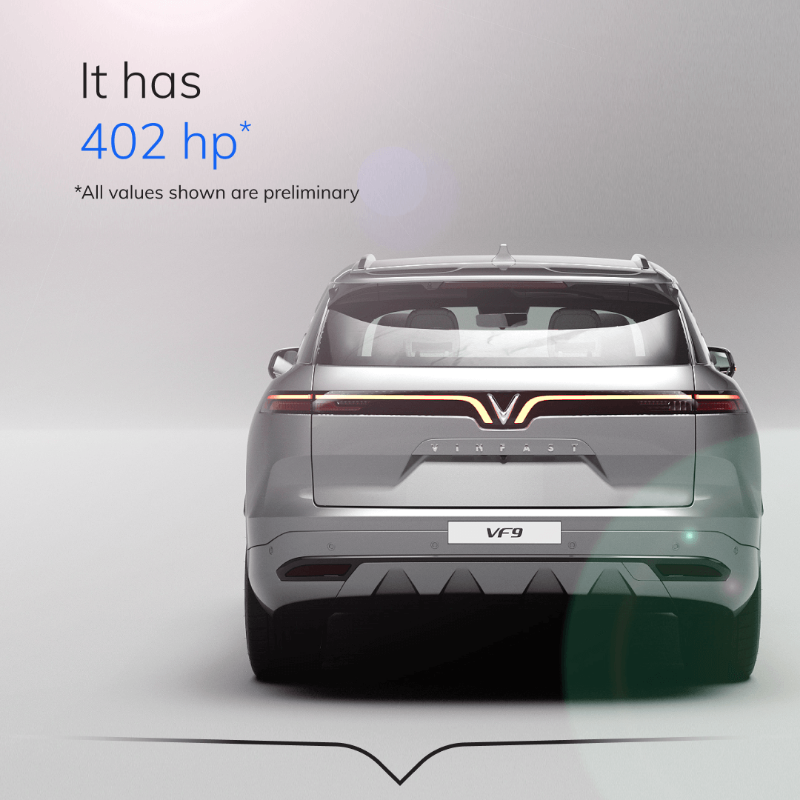 VinFastCanada's tweet photo. Introducing the VinFast lineup of premium, fully electric SUVs. The VF 9 has room for seven, a 10-year warranty and styling to make neighbours jealous.