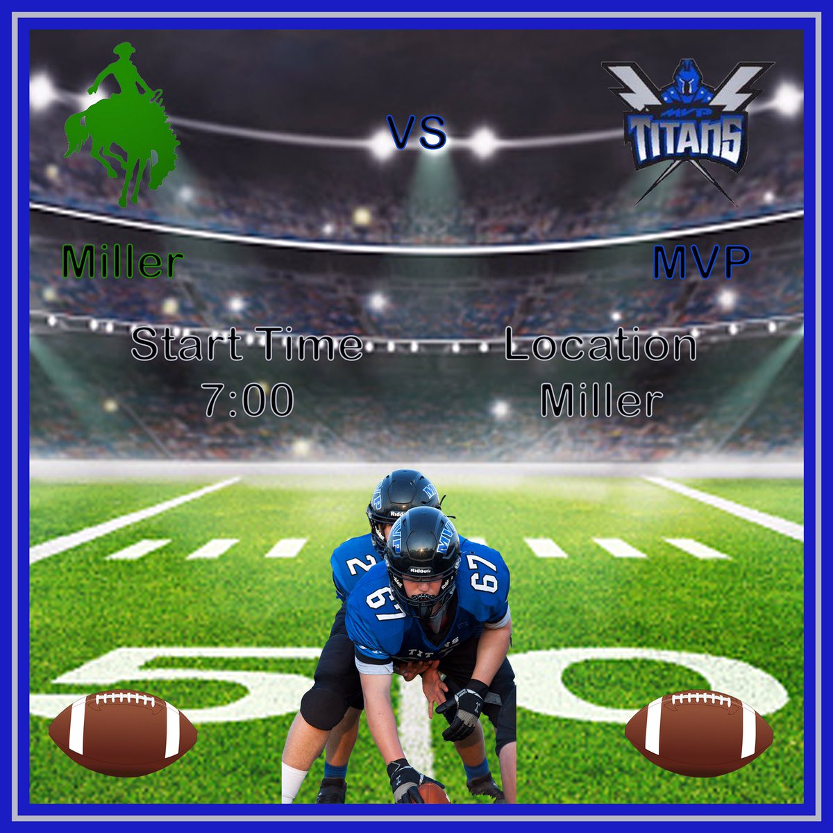 Game tonight in Miller. Come out and support our boys!!!🏈🏈🏈