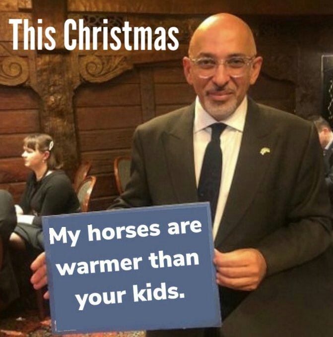 CDScott20's tweet photo. @nadhimzahawi @KwasiKwarteng Can we all claim expenses to heat our stables this winter? https://t.co/yl5ue395pT