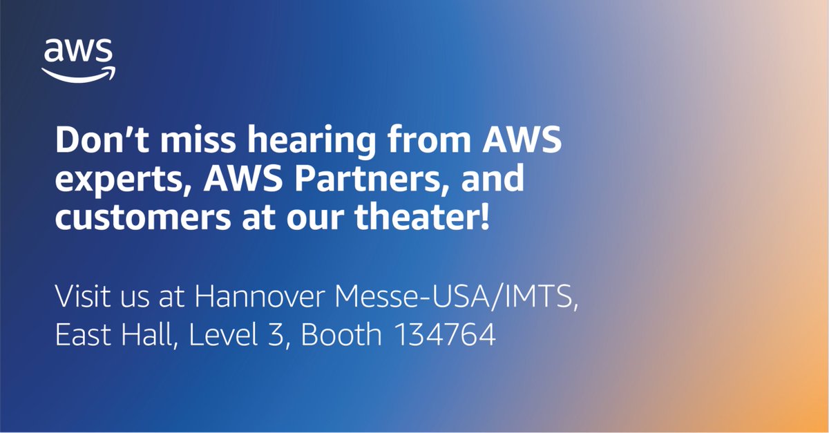 MiriamKutcher's tweet photo. Will you be in Chicago for #IMTS? Stop by our AWS booth! https://t.co/kIkPOArbEj https://t.co/SyBg9OJZcL