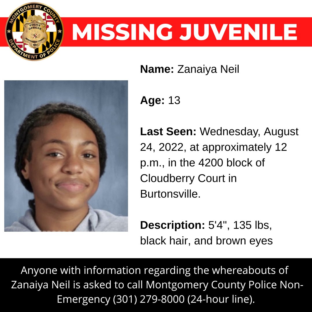 Concern for Missing Burtonsville Teenager www2.montgomerycountymd.gov/mcgportalapps/… #mcpnews #MissingPerson