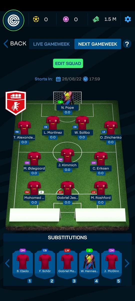 HeroicLegendsFC's tweet photo. Team for week 4 https://t.co/LzriK30UDd
