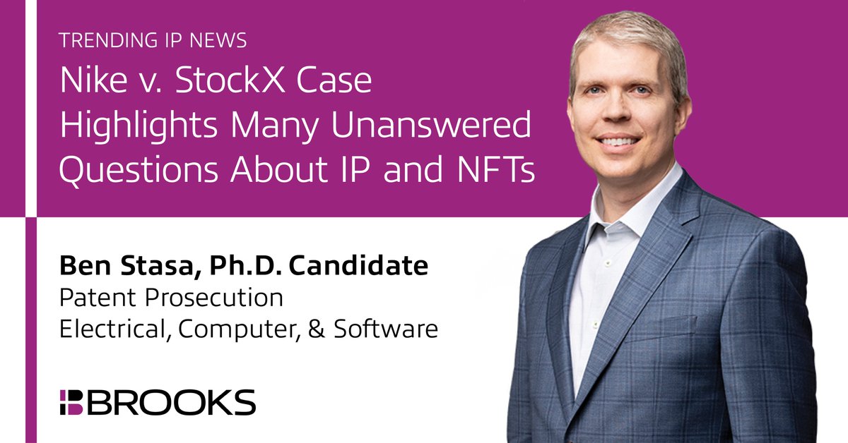 What is clear is that a combination of judicial, regulatory, and legislative action will help shape the IP and NFT landscape in the years to come. Learn more: brookskushman.com/insights/nike-… #intellectualproperty #nfts #onlineenforcement #licensing
