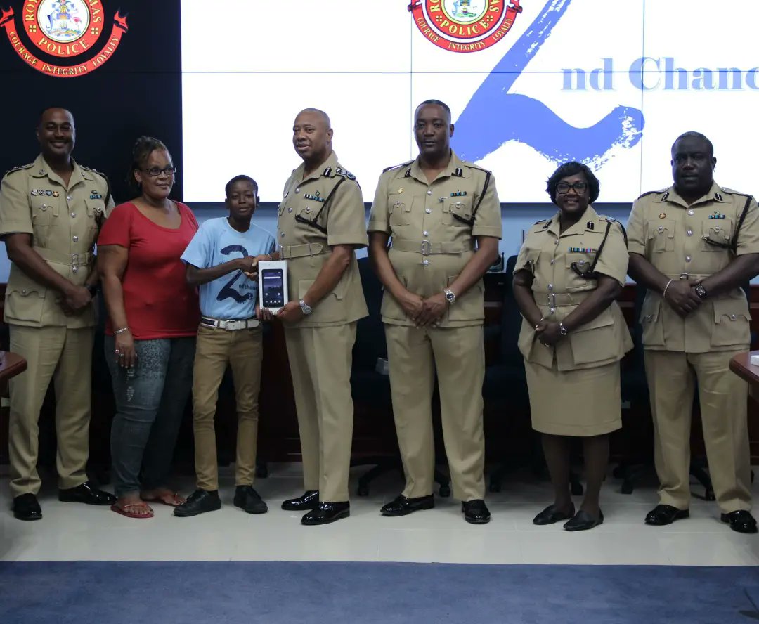 On August 24, 2022 Commissioner of Police Mr. Clayton Fernander, QPM presented tablets to the participants of the 2nd Chance Program at Police HQ.