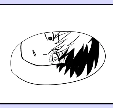 最初あどけない顔の🍰くんだったんだけどもう少しこちらを覗いている感じにしたら怖くなっちゃった進捗 
