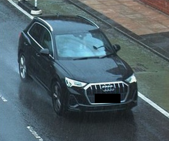 HitsLpoolNewsX's tweet photo. Merseyside Police have issued an image of an Audi Q3, that they believe could be the vehicle that took a 35 year man to hospital, following the killing of 9 year old Olivia Pratt-Korbel in #Dovecot on Monday. Police are asking anyone who may have seen the car to come forward. https://t.co/iTgA2vAAdF