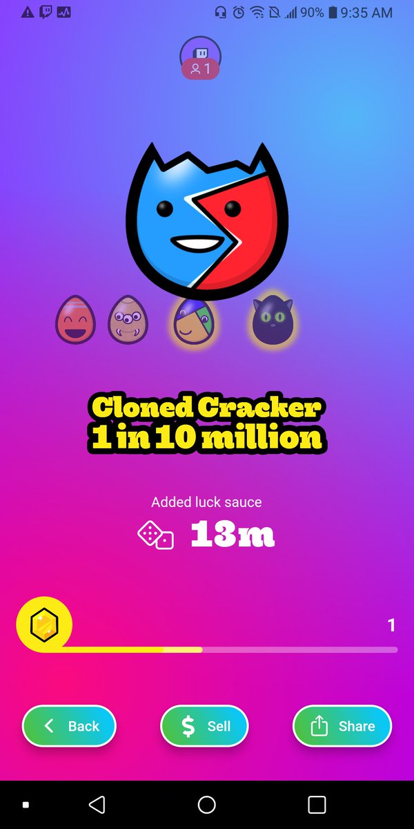 LightsCoast's tweet photo. Haven't even played for a full hour today and have already cleaned over 4 #clonedcracker eggs. Ah, i love finding it! Such a good egg. Find your favorite egg today, download &amp; play One in a Trillion FOR FREE on IOS &amp; Android! #onetrilliongame @OneTrillionGame. #MobileGame https://t.co/jQ7tRiQ8re