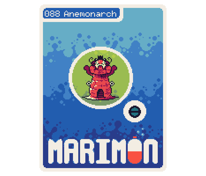 YoshiMakes's tweet photo. When a Shrimpeasant manages to establish a successful partnership with a Polyparapet, together they become an Anemonarch, and become very haughty in the process. #fakemon #marimon https://t.co/tIqq38YvmM