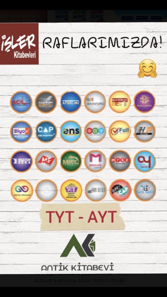 antikkitabevi's tweet photo. #kitap #kırtasiye #büroofismalzeme #hediyelik #ilkokul #lgs #tyt #ayt #kpss #dgs #ales #öabt #dhbt #oyuncak #kültür #dil #yds #eğitimbilimleri #manga #kişiselgelişim #tarih #çocuk #polisiye #wattpad #din #aile #edebiyat #klasik #hazırlık #işlerkitabevi https://t.co/2BxWO8kKKS