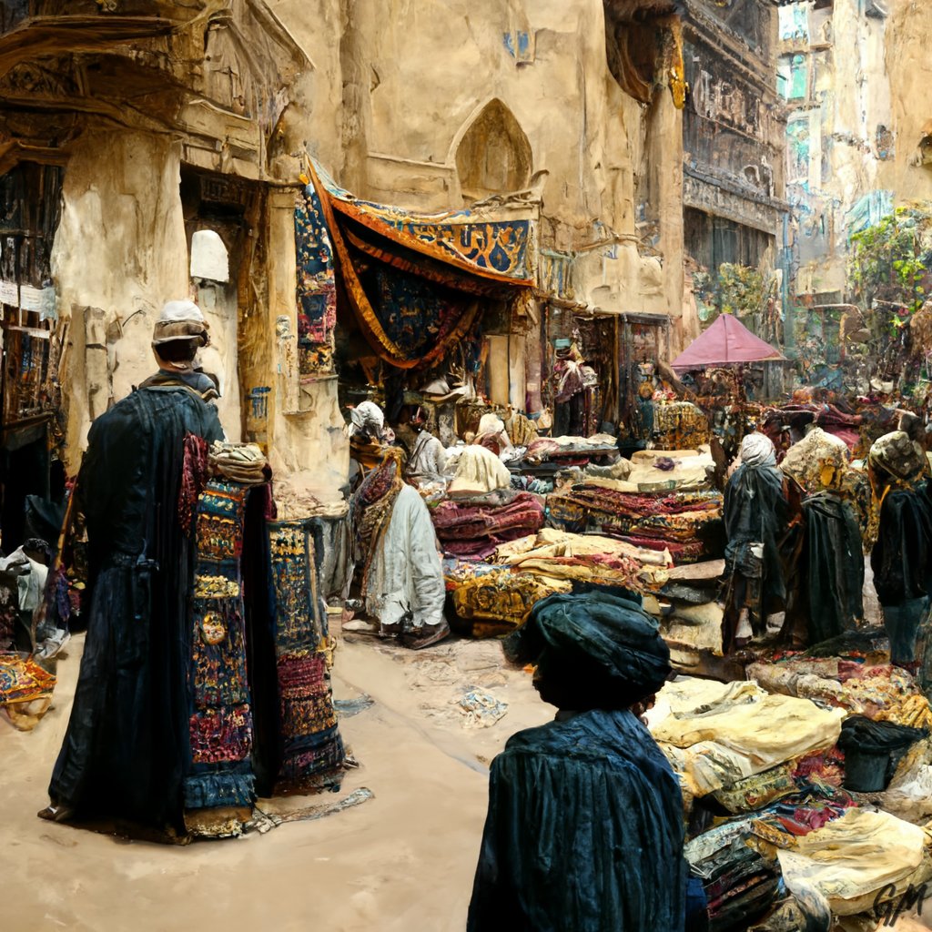 granny_mouse's tweet photo. Another piece of art made with @MidJourneyBot 
#Cairo #Egyptian #carpet #Watercolour #watercolorpainting https://t.co/2NjthZ0kPe