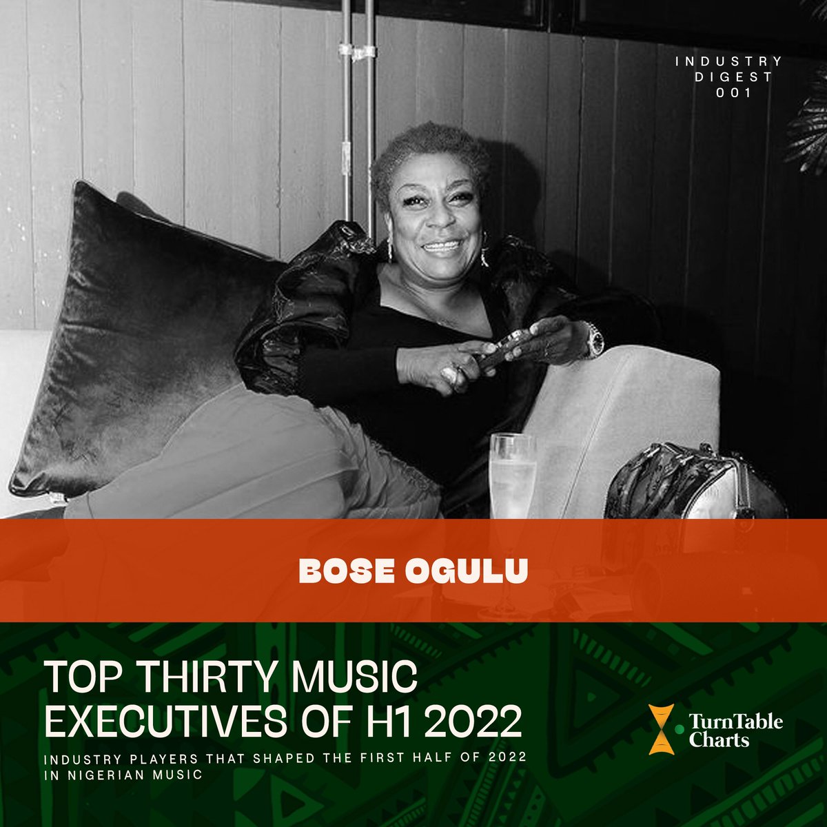 TurntableCharts's tweet photo. Meet the #TurnTablePowerList  for H1 2022 

— Bose Ogulu (@BoseOgulu) 
— Ezegozie Eze (@iamEZE)
— Ayo Animashaun (@Ayoanimashaun) 

See the full list here https://t.co/hMtXT3JAMz https://t.co/plk9ygOPxg