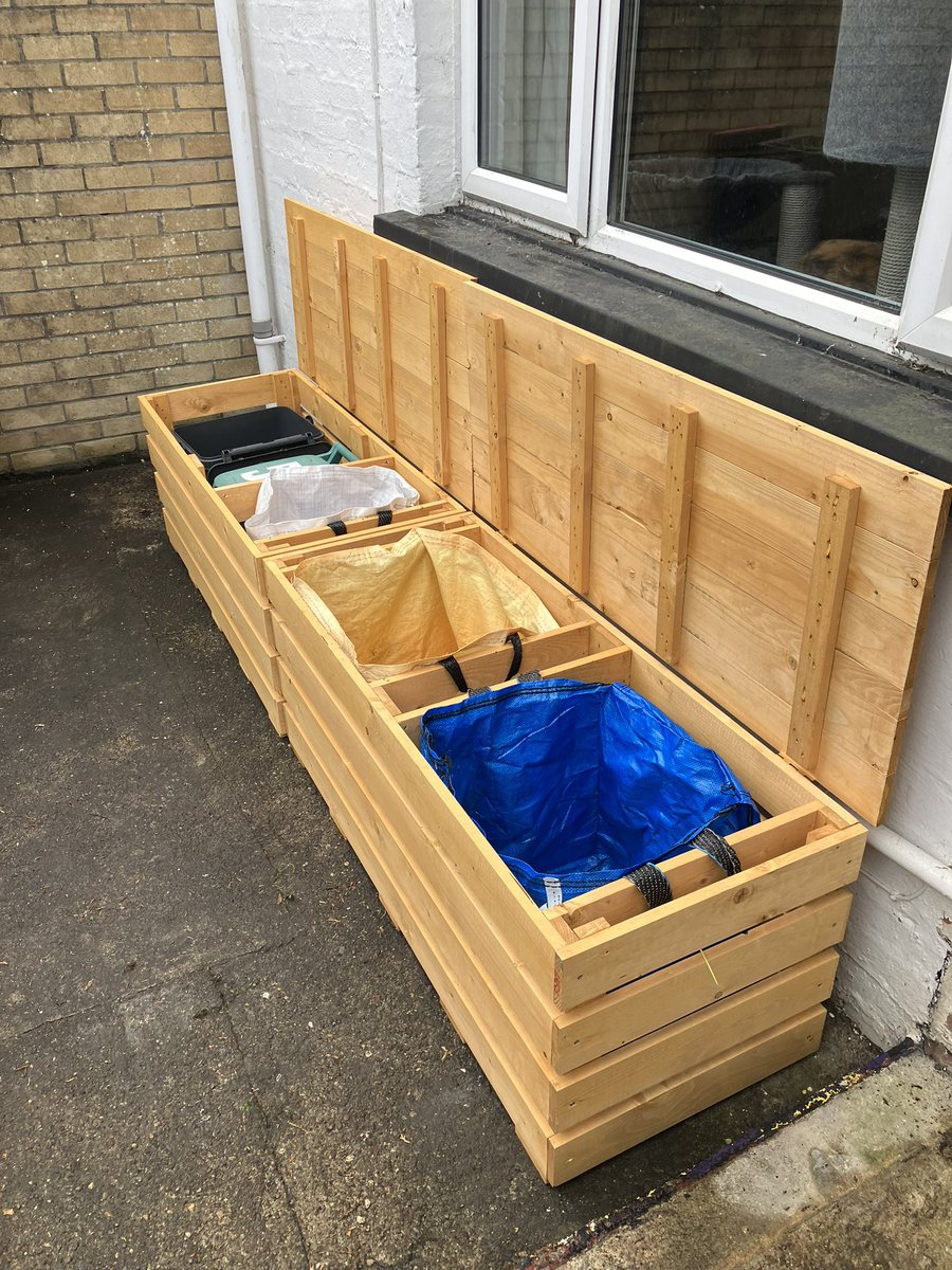 islandupcycling's tweet photo. Recycling Storage Benches free delivery for every home in the Vale of Glamorgan for any orders before Tuesday please Rt 😊 https://t.co/STMz7pWteX