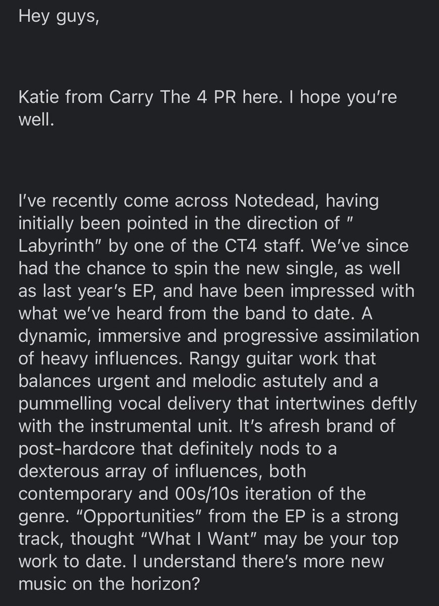 MaxPreuss's tweet photo. Check out this awesome email #Notedead received out of the blue
@CarryThe4 https://t.co/z5wdimIEqJ