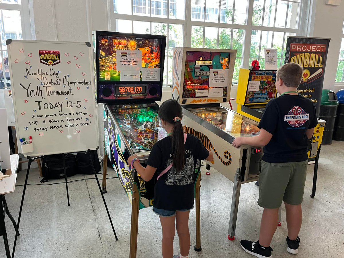 ProjectPinball's tweet photo. Congrats to these kiddos, the winners of last weekend's #YouthPinball Tournament at the '22 #NYC Pinball Championships!
Thank you to ALL the participants & volunteers for supporting #ProjectPinballCharity! We love our #pinball community🤍❤️💛
#PinballUpdates #NYCPC #ForTheKids https://t.co/22FWSUiW9I