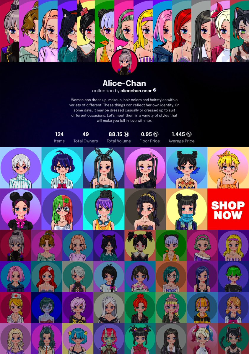 AliceChanNFT's tweet photo. 'Alice-Chan' collection reached 88.15 volume traded
👑 49 collectors joined Alice world!
🌻 32 girls sold outs!
✨ Price : 2.5-3 $Near
.
💕Shop now : https://t.co/bJdXymmqRo
.
#AliceChan #NEARnft #NEARverseTH #ParasNFT #NFTCommunity #NFTdrop #NFTThai #NFTThailand #NEAR #paras https://t.co/X7V2285BCQ