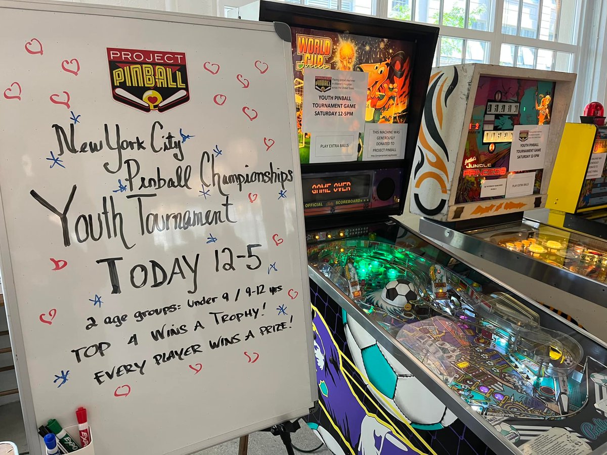 ProjectPinball's tweet photo. Congrats to these kiddos, the winners of last weekend's #YouthPinball Tournament at the '22 #NYC Pinball Championships!
Thank you to ALL the participants & volunteers for supporting #ProjectPinballCharity! We love our #pinball community🤍❤️💛
#PinballUpdates #NYCPC #ForTheKids https://t.co/22FWSUiW9I
