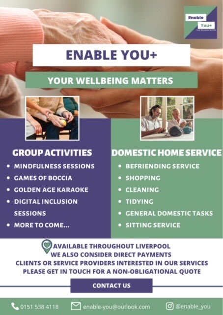 L11Festival's tweet photo. We are pleased to share that @enableyouNW will be joining us at the festival next week. Why not pop along &amp; see how they can help you?

#inclusionmatters #wellbeing #wellbeingmatters #L11 #croxteth #Liverpool #communitymatters #norrisgreen #freeevent #free #community #l11festival https://t.co/rsStIi1dru