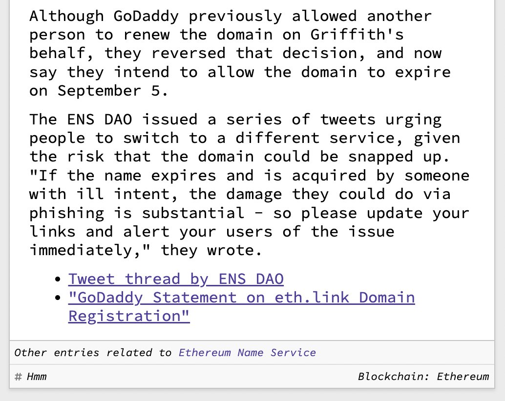 eth dot link service about to go offline because domain owner is in prison

August 25, 2022
web3isgoinggreat.com/?id=ethlink-se…