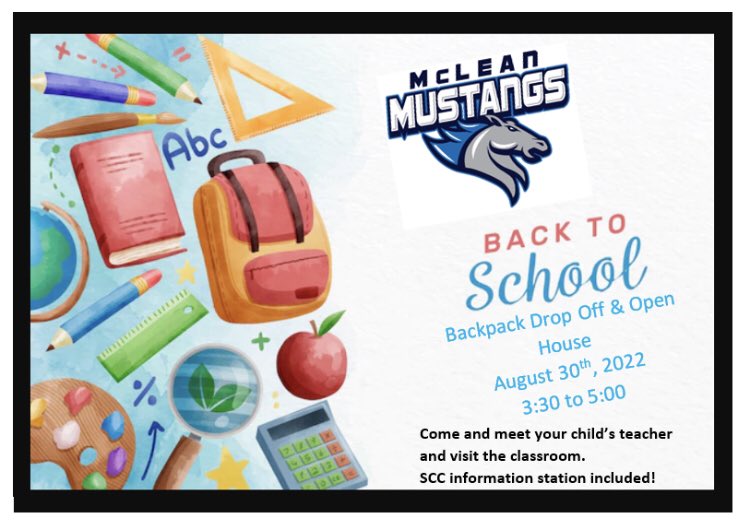 mc_school1's tweet photo. Welcome back Mustang families! We can’t wait to see you. Come meet or reconnect with your teacher. Find out some further information about School Community Council and Edsby! #ThisIsUs https://t.co/Ii9LLM9YYl