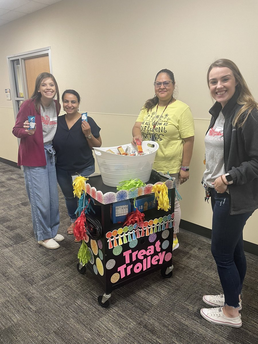 meredithakers's tweet photo. We loved celebrating our staff with a treat trolley today!!! Awesome first week @rennellredhawks !!! #WeAreRennell https://t.co/YtF21fS6fn