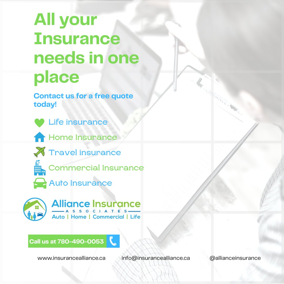 AlliancInsuranc's tweet photo. Contact us today!

#Yeg #yyc #edmonton #calgary #abpoli #YegBot #alberta #Canada https://t.co/8hUhqUkEPE