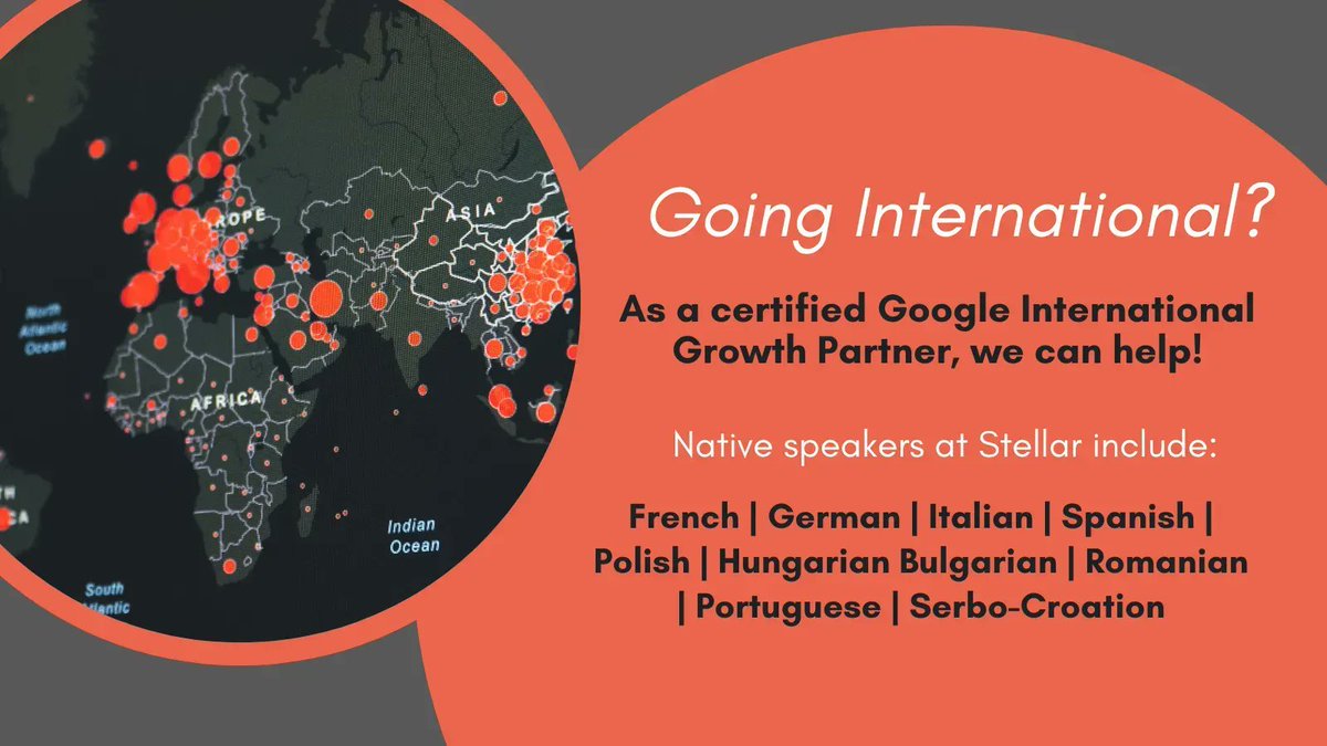 stellar_search's tweet photo. Did you know that we are a certified @Google International Growth Partner? This means we can help with every step of the internationalisation process, from demand analysis to translation services! Get in touch to find out how we can support your #internationalgrowth ✈️
#google https://t.co/7n7VFcTggS