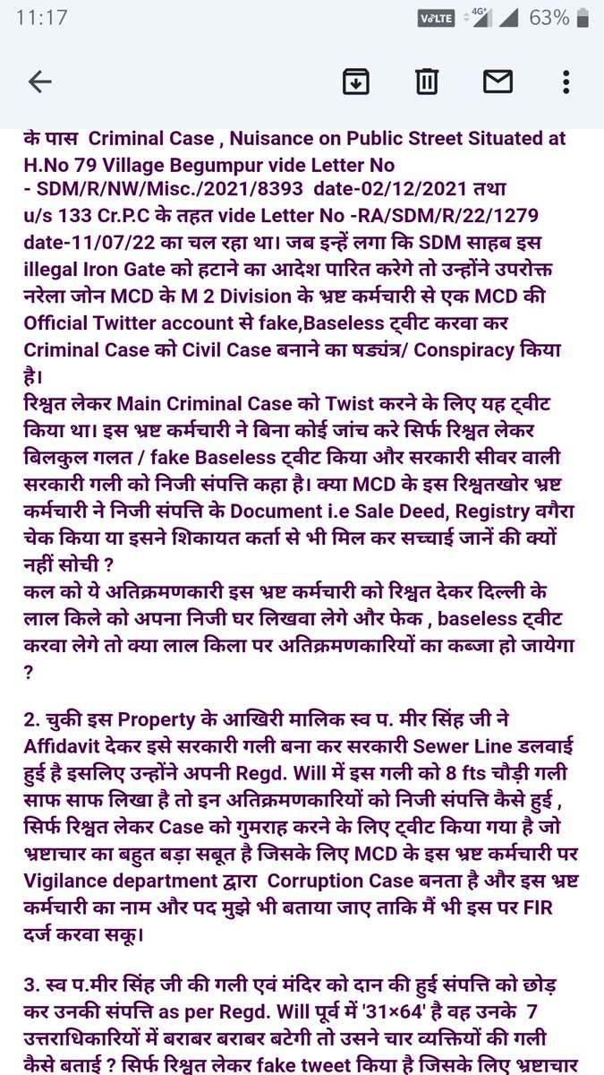 DAYANAND1957's tweet photo. @LtGovDelhi @GyaneshBharti1 @AshwaniKumar_92 @MCD_Delhi Regarding Initiative of Disciplinary Action against the Corrupt Official Working in the M2 Division North Delhi Municipal Corporation, Narela Zone for false base less &amp; Manipulated twist on Holiday.
@AnjaliS_IAS @DmcNarela https://t.co/JPFJG6ja1X