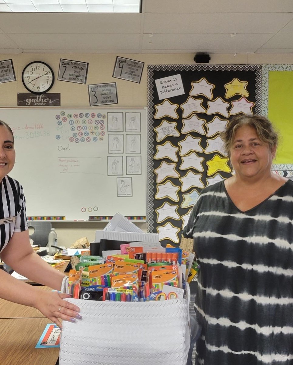 OldRiverGators's tweet photo. Special thank you to Footlocker in Downey for gifting Ms. Atlas and room 11 with a basket filled with school supplies!!! https://t.co/Z9GRPIPD6l