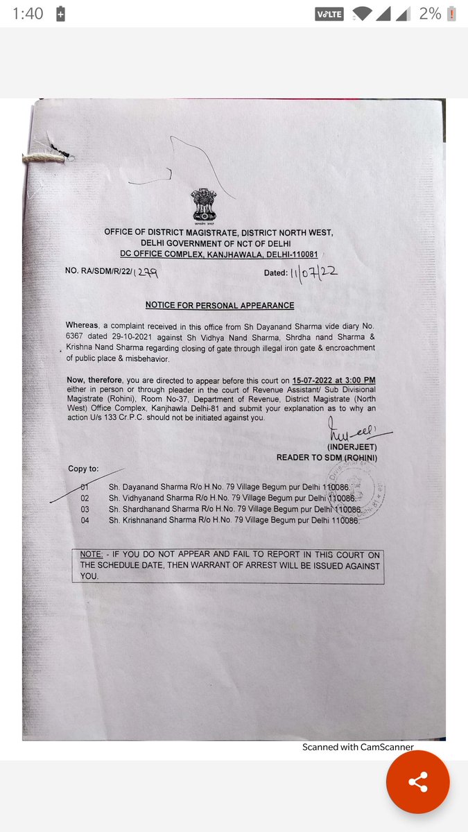 DAYANAND1957's tweet photo. @LtGovDelhi @GyaneshBharti1 @AshwaniKumar_92 @MCD_Delhi Regarding Initiative of Disciplinary Action against the Corrupt Official Working in the M2 Division North Delhi Municipal Corporation, Narela Zone for false base less &amp; Manipulated twist on Holiday.
@AnjaliS_IAS @DmcNarela https://t.co/JPFJG6ja1X
