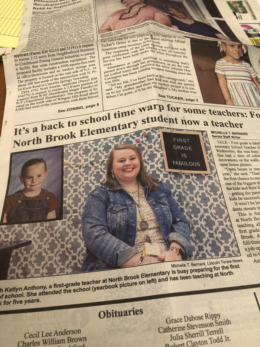 JenCarroll74's tweet photo. Look who made the Lincoln Times! Miss Anthony was a former Blue Jay student who returned to the nest to teach! #Intentional #BlueJayBlessed https://t.co/fX88RHnXRa