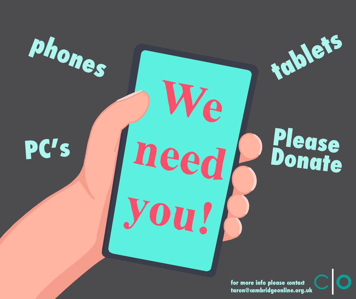 CambridgeOnline's tweet image. We can really make use of your used phones, tablets and laptops. We can also use spare HDMI and USB-C leads.

This allows us to get crucial lifelines into the hands of people who need them most; work we started in lockdown and continue to this day.

taron@cambridgeonline.org.uk