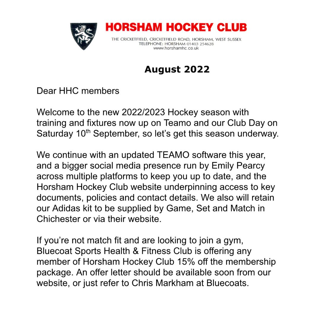 HorshamHC's tweet photo. Welcome back! #newseason #winningyear https://t.co/xOf2ZD8FJa