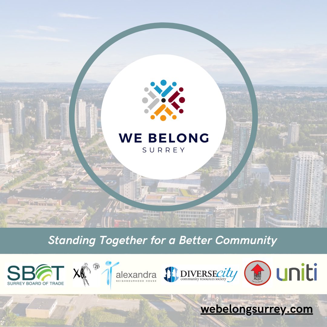 We invite everyone to learn more about We Belong Surrey, an initiative that will ensure Surrey is seen for what it is – a diverse, vibrant city where everyone truly belongs. Learn more here ow.ly/EMlt50KssRm @AlexHouseBC <a href="/DIVERSEcityBC/">DIVERSEcityBC</a> <a href="/Ph2h_/">PH2H Peninsula Homelessness to Housing Task Force</a> <a href="/uniti4all/">UNITI</a> <a href="/xbadance/">XBa Centre of Dance</a>