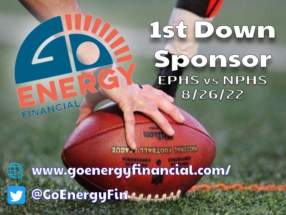 EPHS Raider Football TD Club (@ephs_raidersfb) on Twitter photo The Raiders are proud to have Go Energy Financial as a Silver Sponsor this season.
Tonight Go Energy will be our official "1st Down" Sponsor as the Raiders take on the Wolfpack in the highly anticipated Backyard Brawl at the ☠️yard!
Thank you <a href="/GoEnergyFin/">Go Energy Credit Union</a> for your support! The Raiders are proud to have Go Energy Financial as a Silver Sponsor this season.
Tonight Go Energy will be our official "1st Down" Sponsor as the Raiders take on the Wolfpack in the highly anticipated Backyard Brawl at the ☠️yard!
Thank you <a href="/GoEnergyFin/">Go Energy Credit Union</a> for your support!