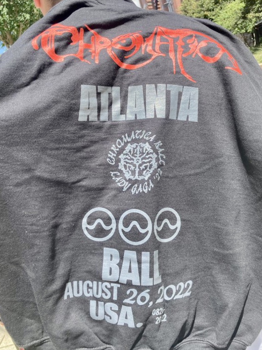 ladygaganownet's tweet photo. First look at the Chromatica Ball Atlanta hoodie. https://t.co/qa7PN8Otby