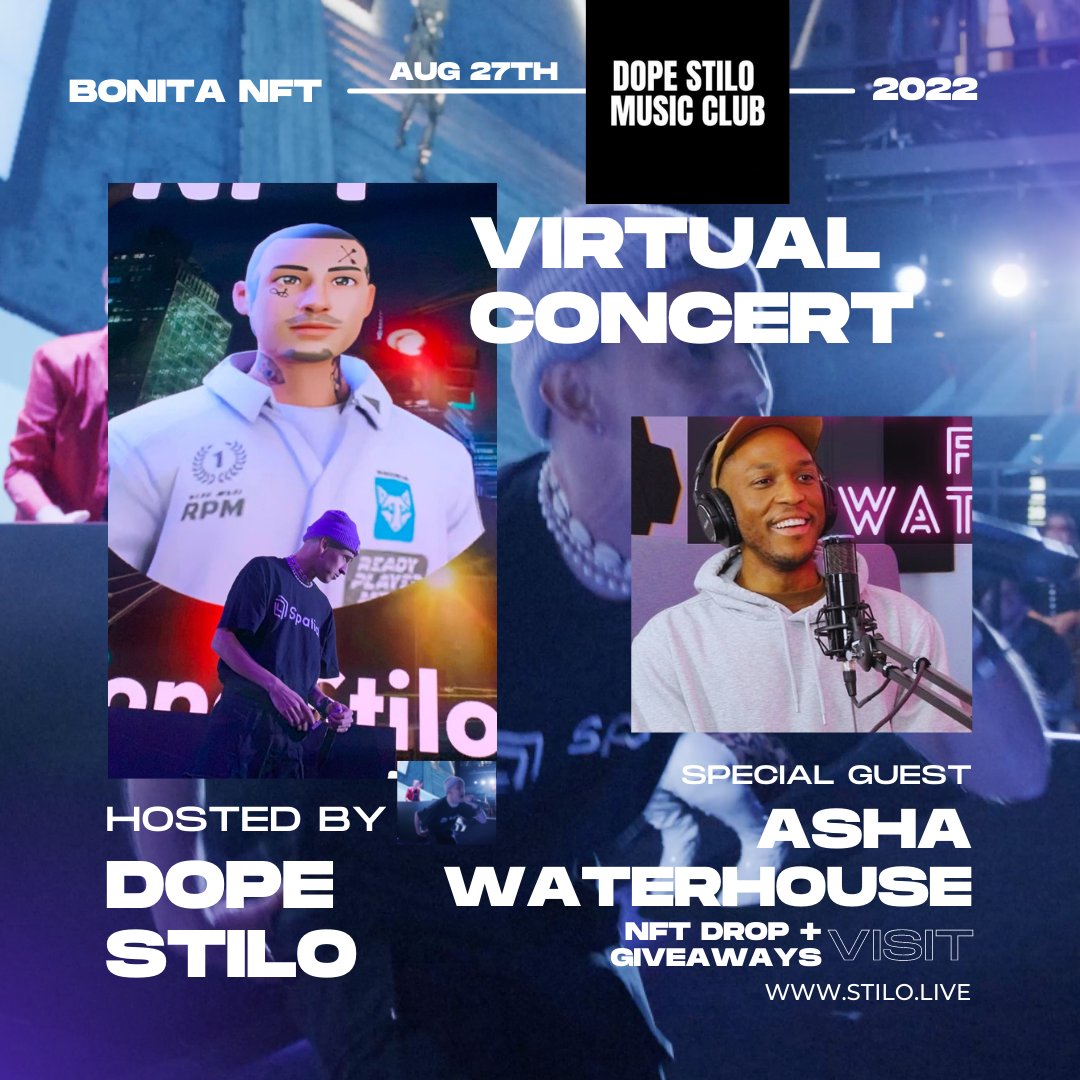 dopestilo's tweet photo. A monthly concert featuring the artists I collaborate with exploring new drops and live music formats in the metaverse! @spatialxr #mtaverse https://t.co/cSBZJ165UF