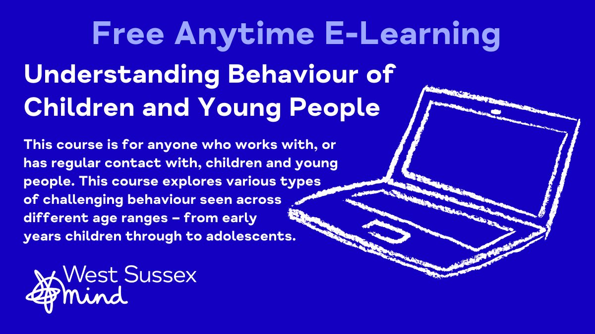 WestSussexMind's tweet photo. Free Anytime E-Learning: Understanding Behaviour of Children and Young People.โ
https://t.co/ws143iCh0B
#learning #training #education #tips #course #courses #employees #understandingbehaviour #support https://t.co/F6ShE3vKBO