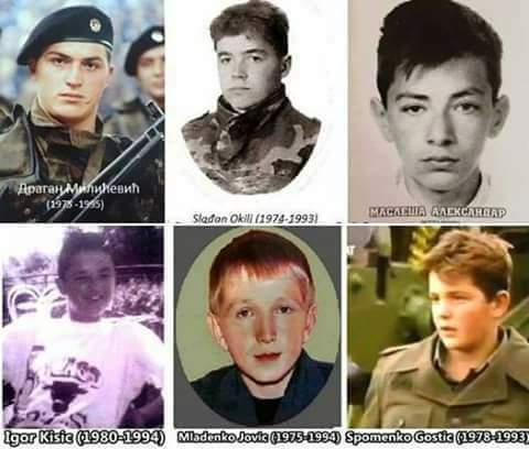 MraticSasa's tweet photo. Наши најмлађи хероји. Не смемо их заборавити никада. Слава им и хвала и царство им небеско. https://t.co/ulA3Pk4cgL