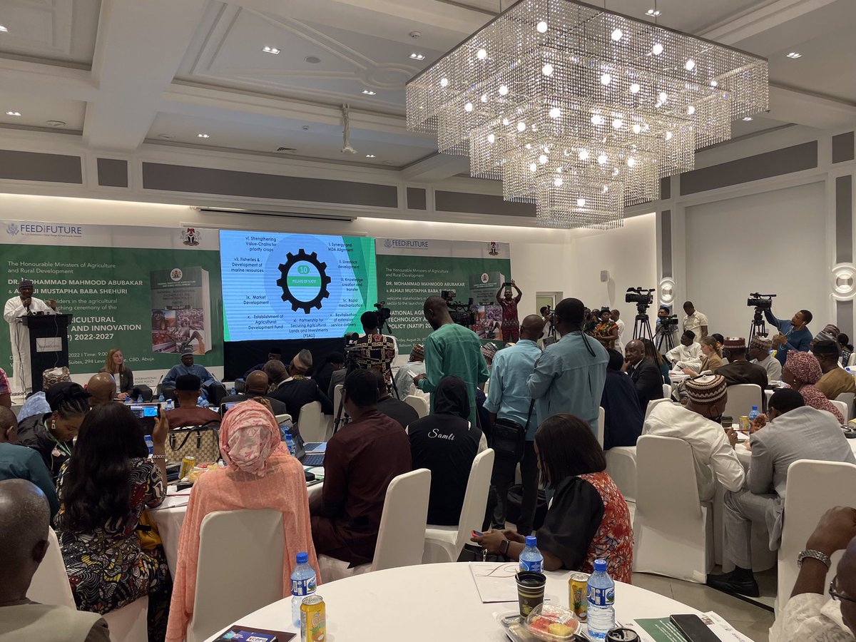 IFPRI_Nigeria's tweet photo. During the #NATIPUnveiling, @HMFmardng remarked, "The focus of the #NATIP is premised on the thematic areas of stakeholder synergy and alignment, knowledge creation and transfer, rapid mechanization, livestock development and other areas of agriculture development ." @FmardNg https://t.co/6TDBhsPy5W