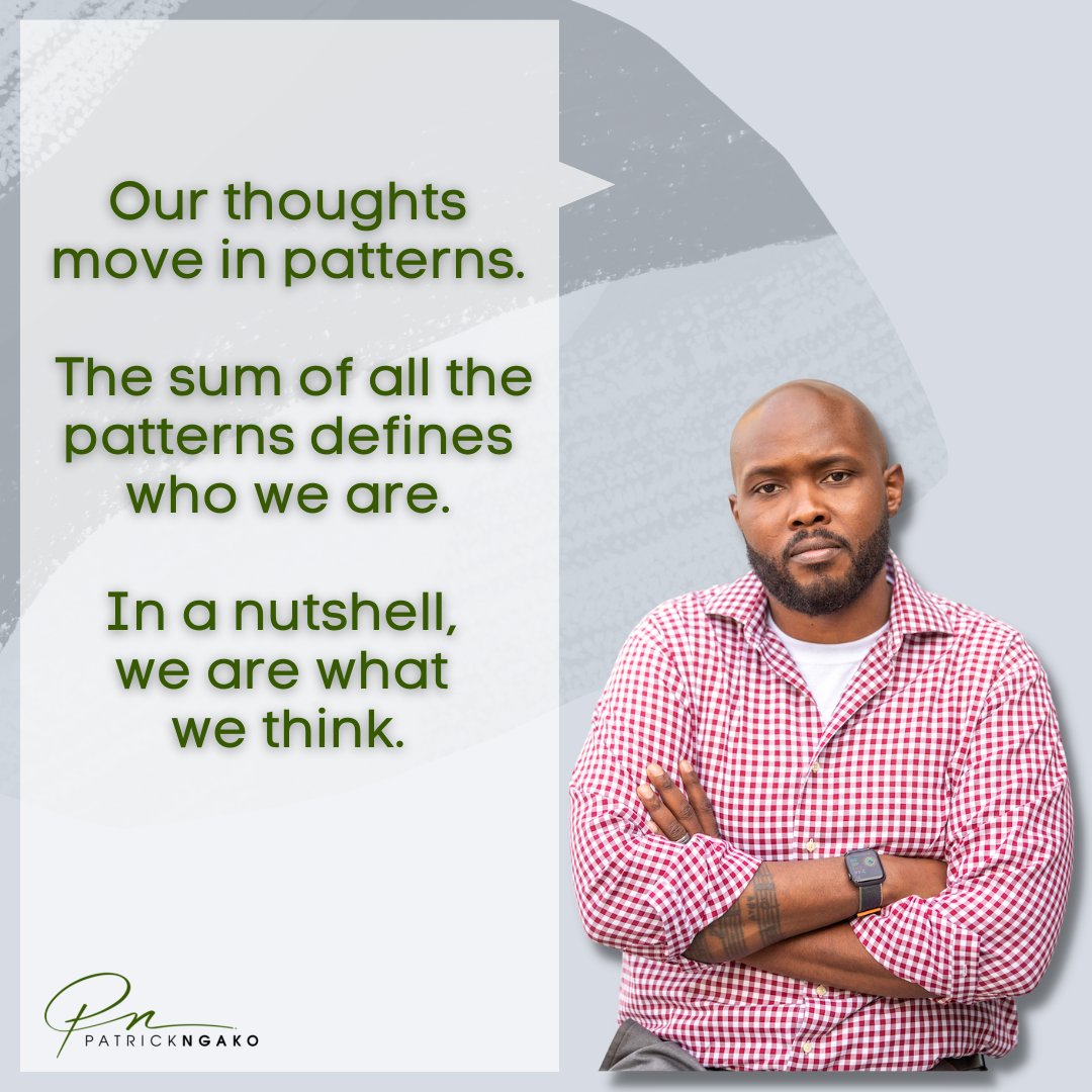 patrickdngako's tweet photo. Our thoughts move in patterns. The sum of all the patterns dictates our behavior. Our behavior tells us who we are. In a nutshell, we are what we think.
#inanutshell #thoughts #thought #behavior #think #patterns #patternator #patternlife #nutshell #tells https://t.co/eilAYDbfwP