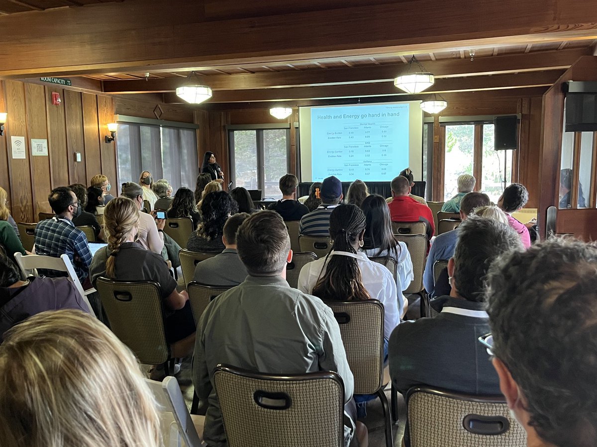ACEEEdc's tweet photo. Manogna Mantripragada of @glinkanalytics presents new data showing correlations between energy cost burdens, health challenges, and housing displacement in cities. #SummerStudy22 https://t.co/KCDDdzHFqC