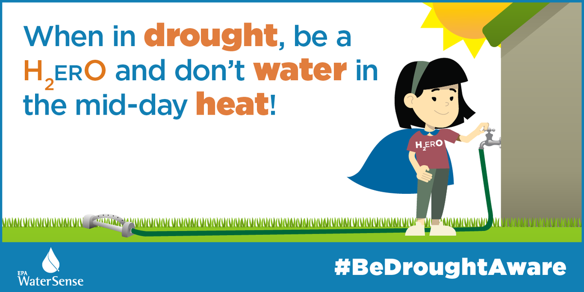 ConcordNHGS's tweet photo. Practice smart watering. Water slowly and as infrequently as possible. If watering is needed, water at night or early morning to minimize evaporation. π§
Water saving tips & drought updates: https://t.co/KYimuqUs5r. #ConcordNH #WhenInDrought @EPAwatersense https://t.co/Kb45ObFm6J