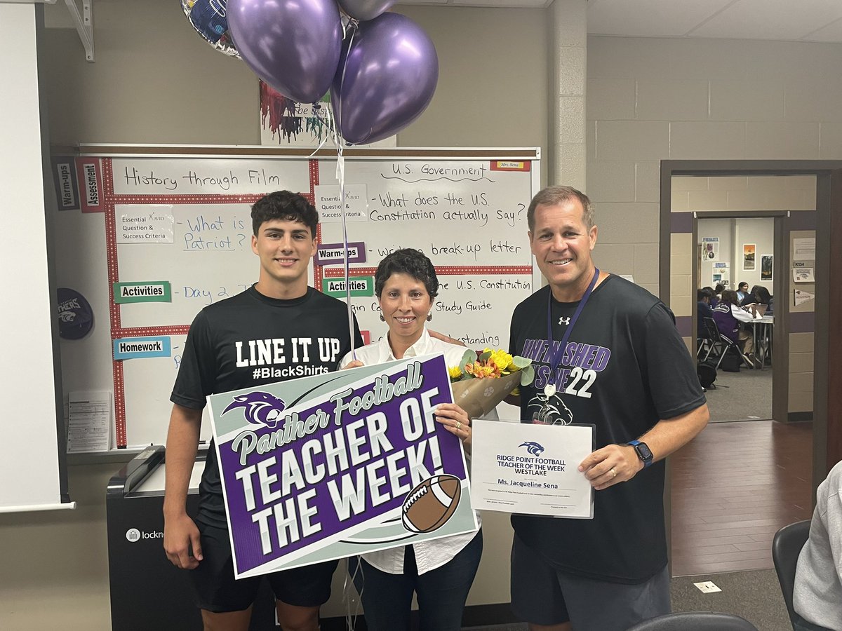 Congratulations to Ms.Sena on being voted Teacher of the Week! Thank you for all you do! #TOW