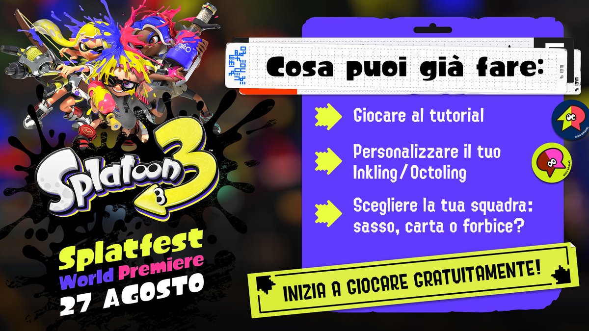 nintubers's tweet photo. Nell'attesa dello #Splatfest, potete divertirvi con la demo con diverse #attività preparatorie:
- Giocare al #tutorial;
- Personalizzare il tuo #Inkling/#Octoling;
- Scegliere la tua squadra tra #sasso, #carta o #forbice.
👇Continua sotto👇 https://t.co/2YK1sh63LX