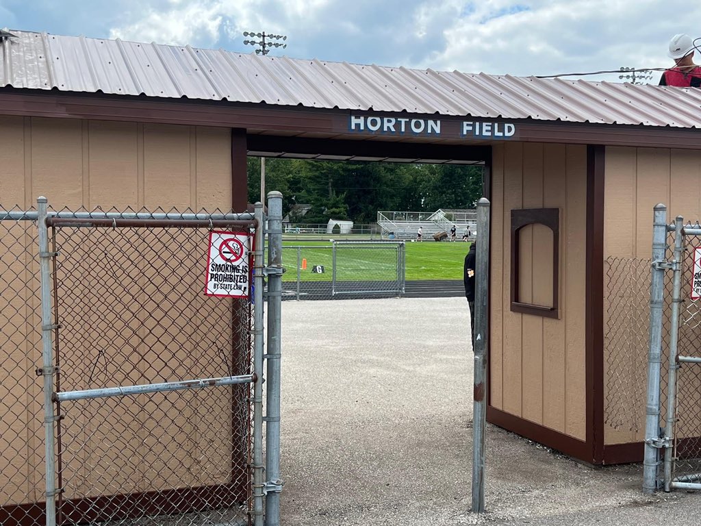 From North White School Corporation: Mr. Scott's High School Construction Trades I/II afternoon class working on improvements to the ticket booth at Horton Field. #CTEmatters #CTEforAll #indianaCTE
