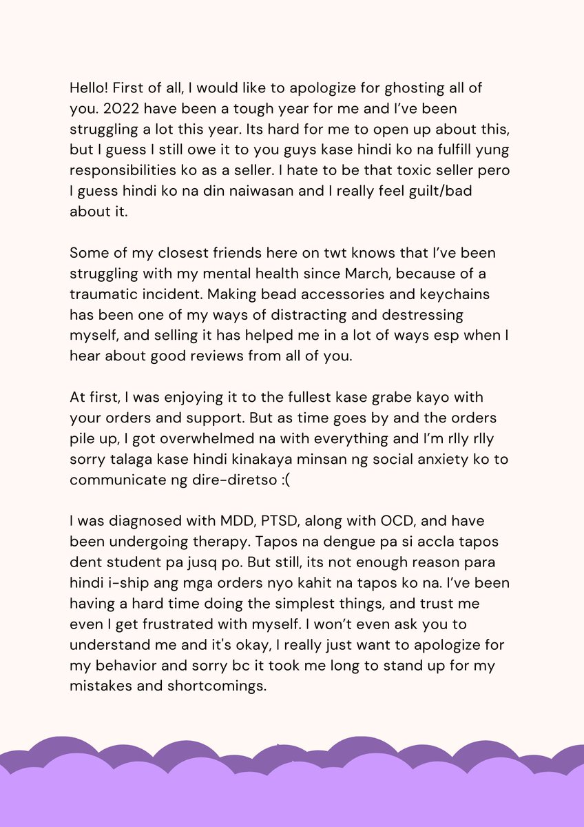 jh_mails's tweet photo. I've been ghosting everyone for so long and I would like to explain myself, not to save face but because I know I owe it to all of you🥺 I would really like to apologize sainyo lahat na nadisappoint ko. https://t.co/XOKacyDQ0I