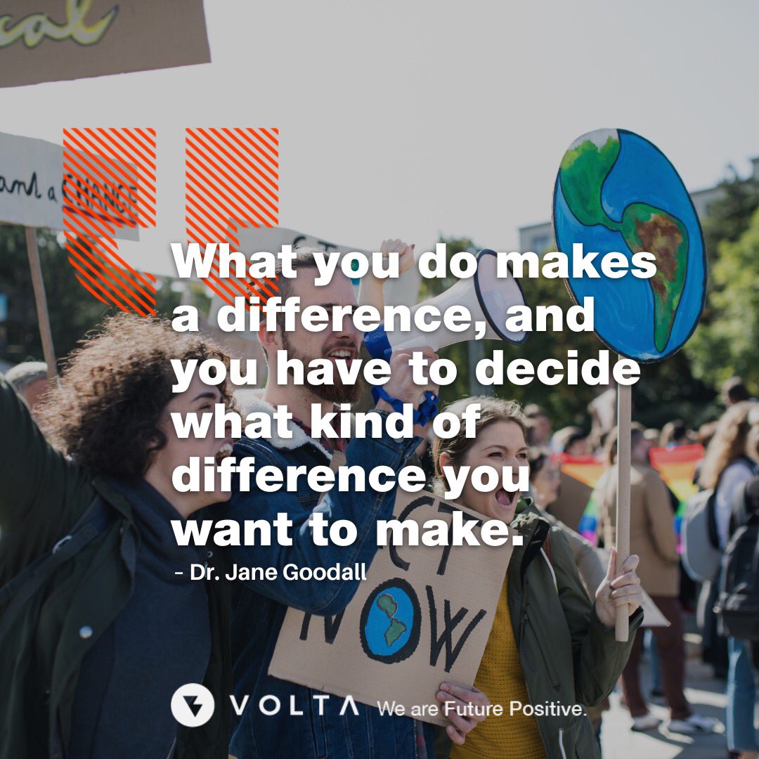 VoltaFuture's tweet photo. “What you do makes a difference, and you have to decide what kind of difference you want to make.”
- Dr. Jane Goodall
Together we can make a difference. Together, we are #futurepositive.
#quote #quoteoftheweek #quotestoliveby #greenenergy #environmentquotes #uk #postivechange https://t.co/hvKALIjVG5