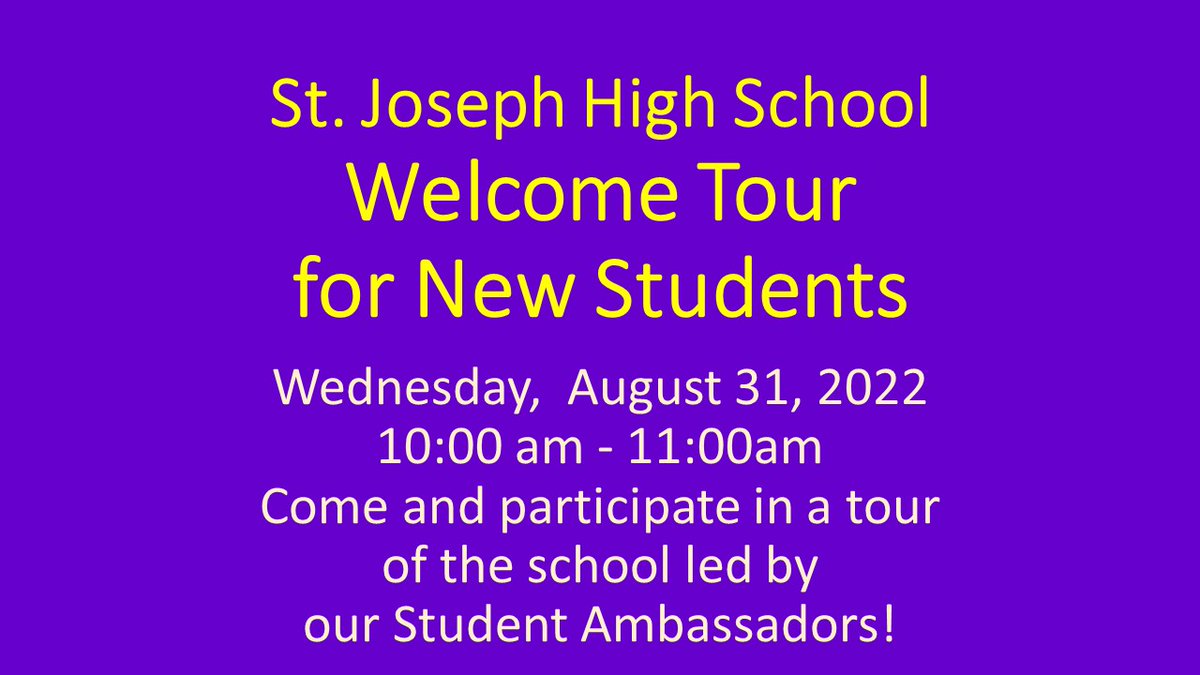 StJosephOCSB's tweet photo. St. Joseph High School Welcome Tour https://t.co/r3nvWn1Y2d