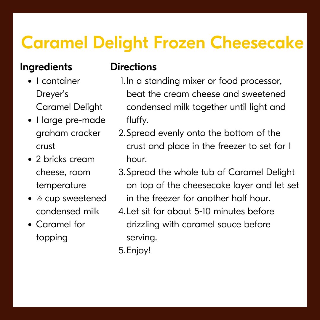 Caramel Delight Frozen Cheesecake - a decadent treat that's surprisingly easy to make. Treat yourself tonight with this easy recipe 🍴😋